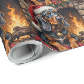 Bluetick Coonhound Dog Cozy Lodge Christmas ラッピングペーパー (ロールコーナー)