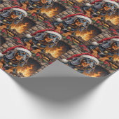 Bluetick Coonhound Dog Cozy Lodge Christmas ラッピングペーパー (角)