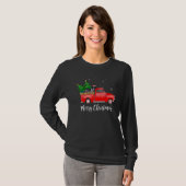 Bluetick Coonhound Dog Riding Red Truck Christmas Tシャツ (正面フル)