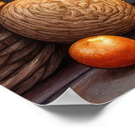 Bluetick Coonhound Fireplace with Christmas Lights ポスター (角)