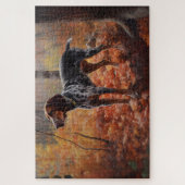 Bluetick Coonhound in Autumn Leaves Fall Inspire ジグソーパズル (縦)