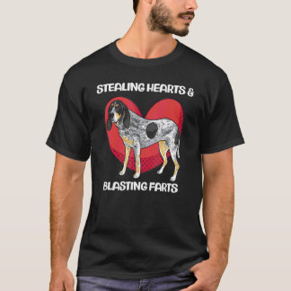 Bluetick Coonhound Stealing Hearts & Blasting Fart Tシャツ
