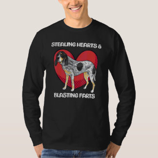 Bluetick Coonhound Stealing Hearts & Blasting Fart Tシャツ