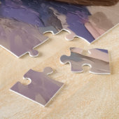 Bluetick Coonhound Sunset Beach Scene ジグソーパズル (側面)