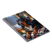 Bluetick Coonhound With Christmas Lights Holiday ノートブック (右側)