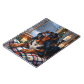 Bluetick Coonhound With Christmas Lights Holiday ノートブック (左側)