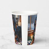 Bluetick Coonhound With Christmas Lights Holiday 紙コップ (右)