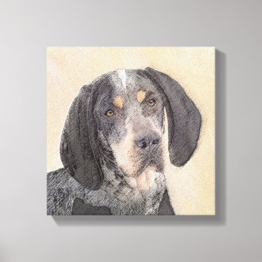 Bluetick Coonhound's 絵画 -かわいいオリジナル犬 キャンバスプリント (正面)