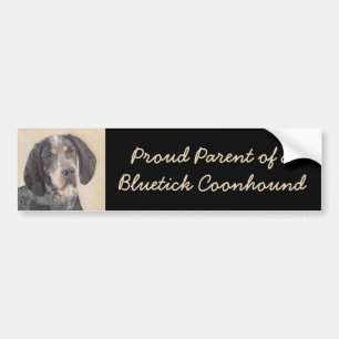 Bluetick Coonhound's 絵画 -かわいいオリジナル犬 バンパーステッカー