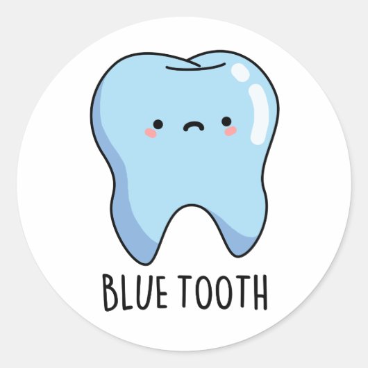 Bluetoothジョーク 技術 ブルートゥース ダジャレ ラウンドシール (正面)
