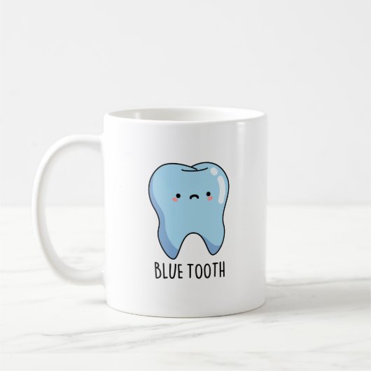BluetoothテクニおもしろいカルBlue Tooth Pun コーヒーマグカップ (左)