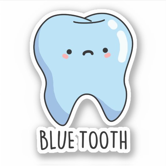 BluetoothテクニおもしろいカルBlue Tooth Pun シール (正面)