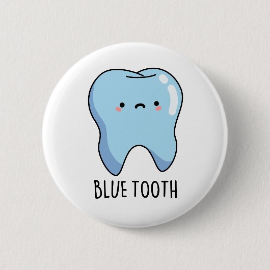 BluetoothテクニおもしろいカルBlue Tooth Pun 缶バッジ (正面)