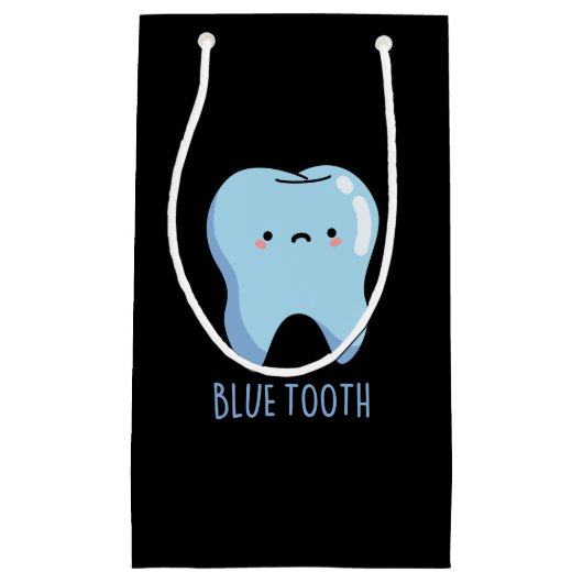 BluetoothテクニカおもしろいルBlue Tooth Pun Dark BG スモールペーパーバッグ (正面)