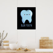 BluetoothテクニカおもしろいルBlue Tooth Pun Dark BG ポスター (キッチン)