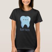 BluetoothテクニカおもしろいルBlue Tooth Pun Dark BG Tシャツ (正面)