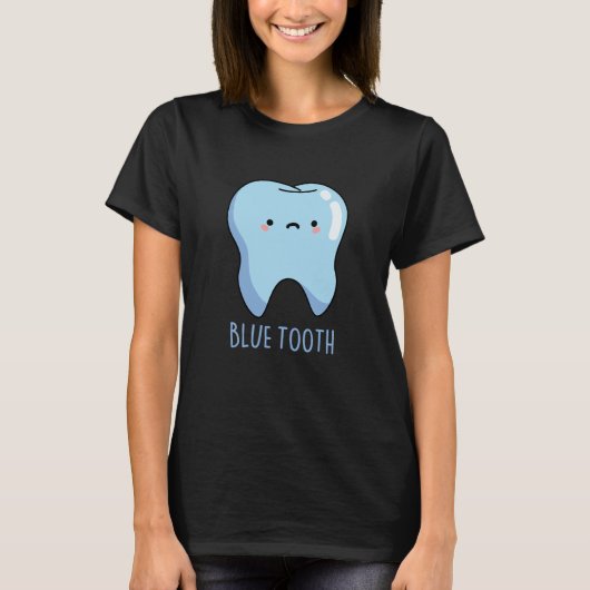 BluetoothテクニカおもしろいルBlue Tooth Pun Dark BG Tシャツ (正面)