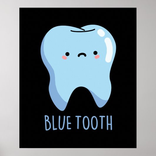 Bluetooth ダークな背景のブルートゥース駄洒落 ポスター (正面)