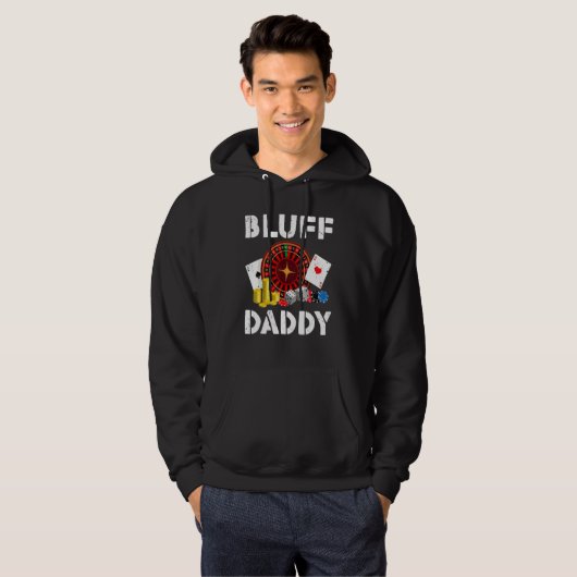 Bluff Daddy Game Playing Cards Funny Poker パーカ (正面フル)