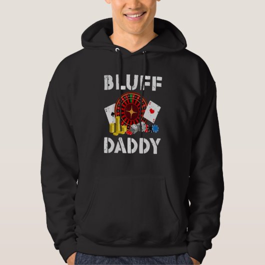 Bluff Daddy Game Playing Cards Funny Poker パーカ (正面)