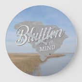 Bluffton State of Mind Lowcountry South Carolina ラージ壁時計 (正面)
