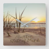 Bluffton State of Mind Written in Sand SC Beach スクエア壁時計 (正面)