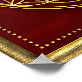 Blume des Lebens - Flower of life - Gold ポスター (角)
