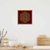 Blume des Lebens - Flower of life - Gold ポスター (キッチン)