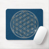 Blume des Lebens / Flower Of Life | silver blue マウスパッド (マウス)