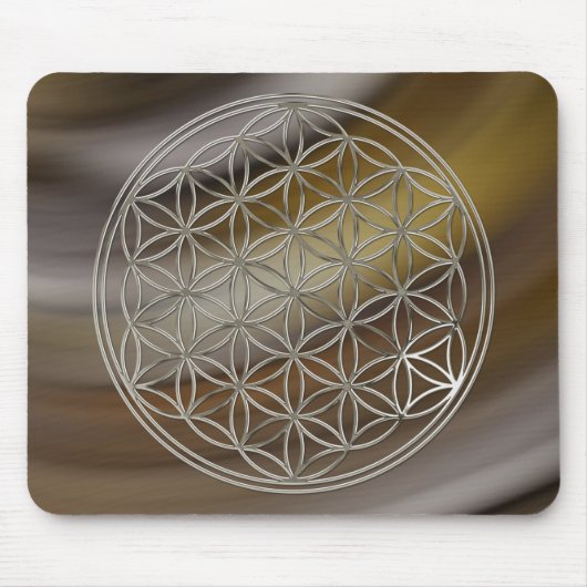 Blume des Lebens / Flower Of Life | silver brown マウスパッド (正面)