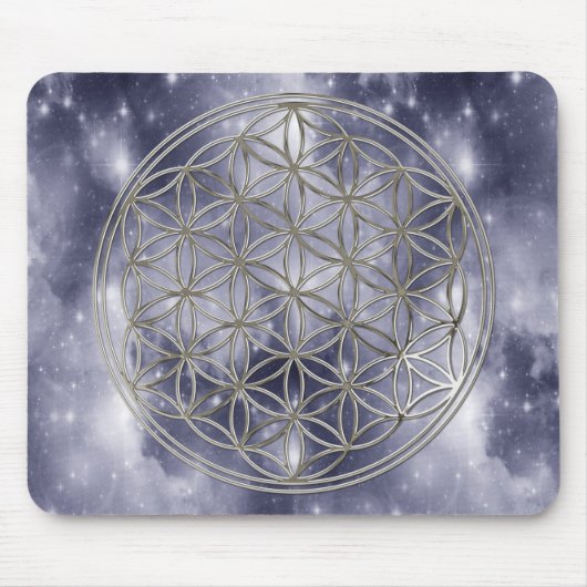 Blume des Lebens / Flower Of Life | silver heaven マウスパッド (正面)