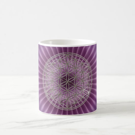 Blume des Lebens / Flower Of Life | silver radial コーヒーマグカップ (中央)