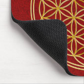 Blume des Lebens / gold big darkred splatter BG マウスパッド (コーナー)