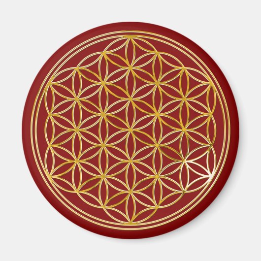 Blume des Lebens | klein darkred マグネット (正面)