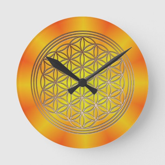 Blume des Lebens Motiv 5 ラウンド壁時計 (正面)