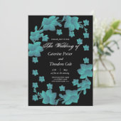 Blume mit türkisfarbenen Blumen 招待状 (スタンド正面)