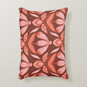 Blumemornament rosa braun アクセントクッション (正面(垂直))