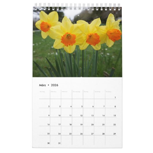 Blumen als kalender カレンダー (3月 2026)