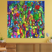 Blumen-Baum im Häusermeer. キャンバスプリント (インサイチュ (リビング))