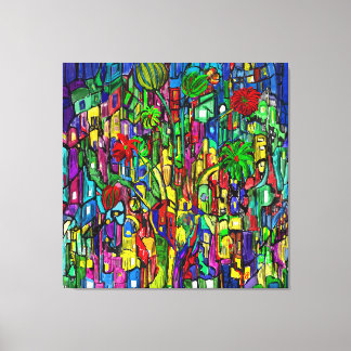 Blumen-Baum im Häusermeer. キャンバスプリント