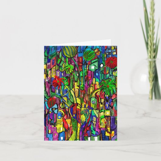 Blumen-Baum im Häusermeer. ノートカード (正面)