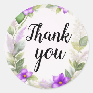 Blumen Kranz Aquarellzeichnung ラウンドシール