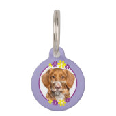 Blumen lila gelb | lila Hundemarke ペット ネームタグ (正面)