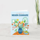Blumen Neuen Haus ZUHAUSE herzlichen Glückwunsch カード (正面)