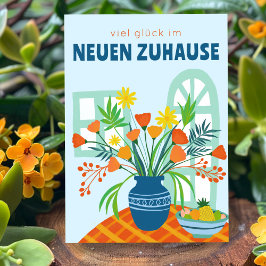 Blumen Neuen Haus ZUHAUSE herzlichen Glückwunsch カード