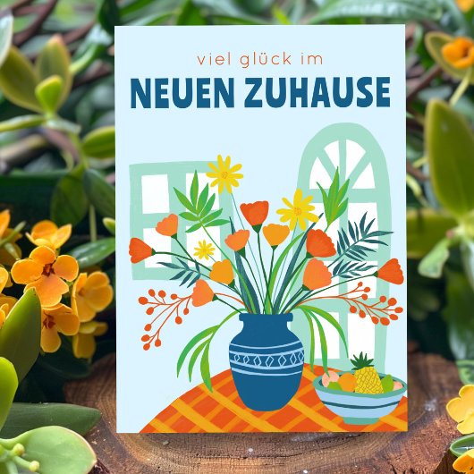 Blumen Neuen Haus ZUHAUSE herzlichen Glückwunsch カード