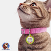 Blumen rosa rot | grüne Tiermarke  ペット　ネームタグ