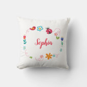 Blumen Vogel Käfer | personalisierbares Kissen クッション (正面)