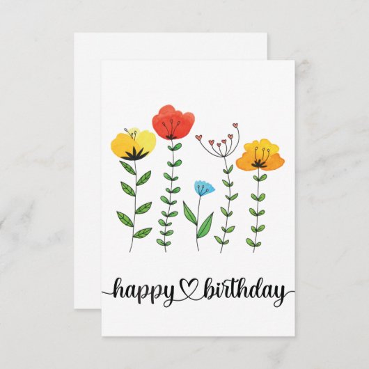 Blumen zum Geburtstag Happy Birthday (正面/裏面)