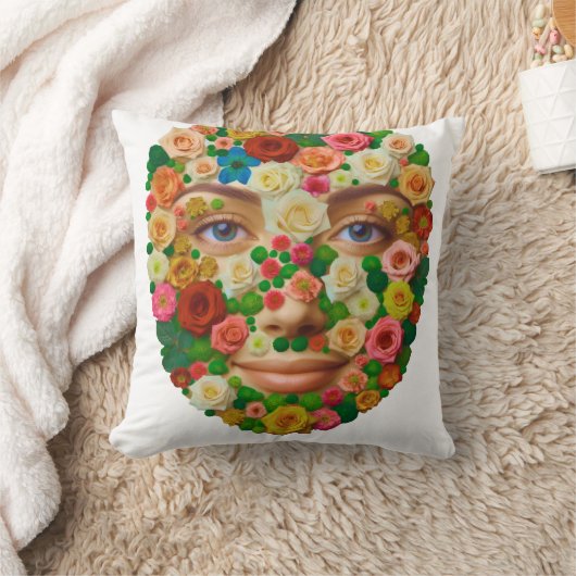 Blumengesicht (Form auch für WC-Deckel geeignet) クッション (ブランケット)